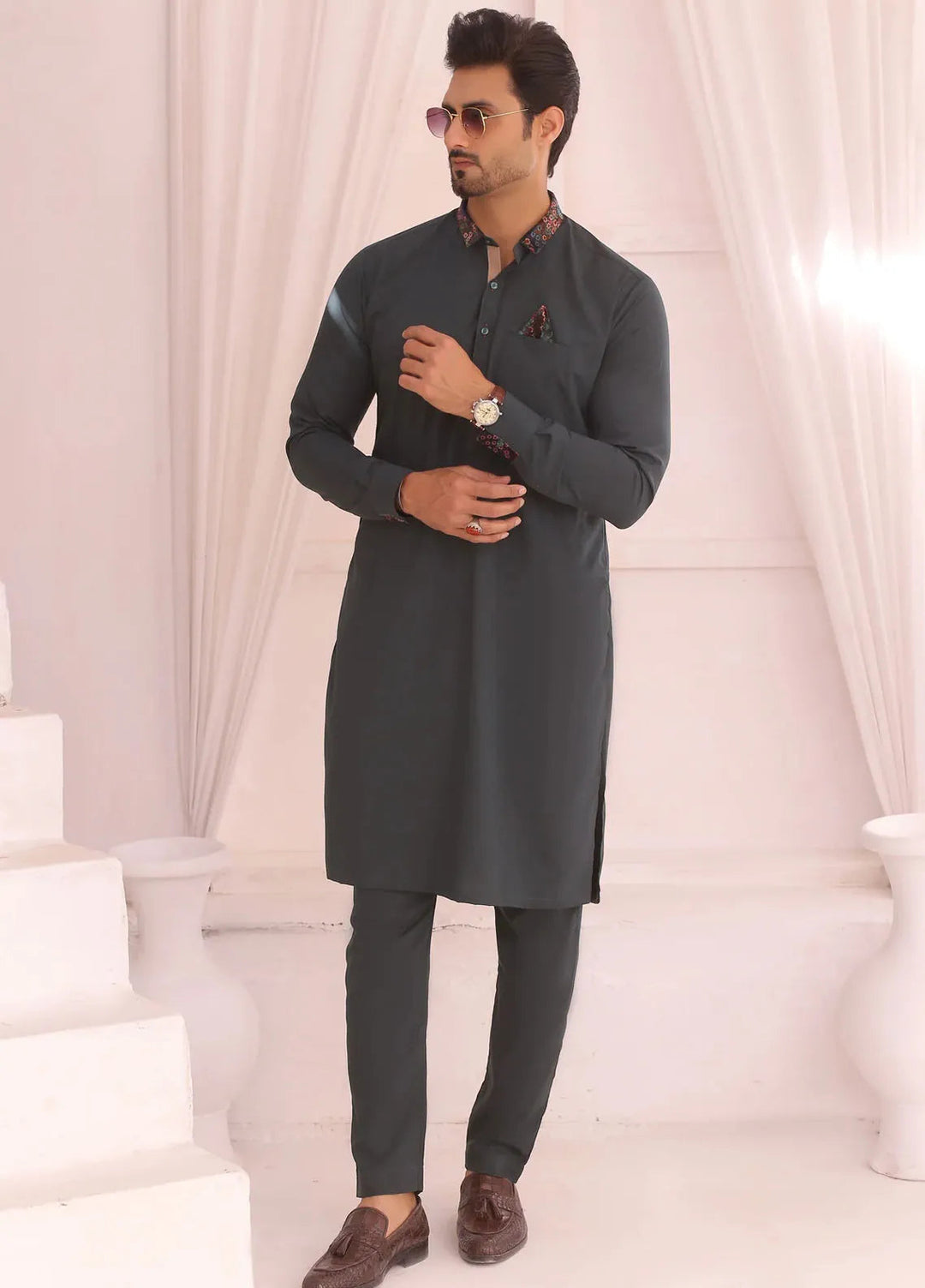Edge Republic Fancy Men Kurta Pajama - ER 690 Green