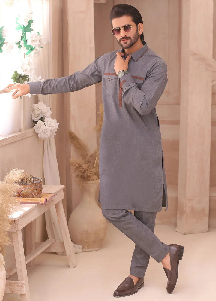 Edge Republic Fancy Men Kurta Pajama - ER 691 Grey