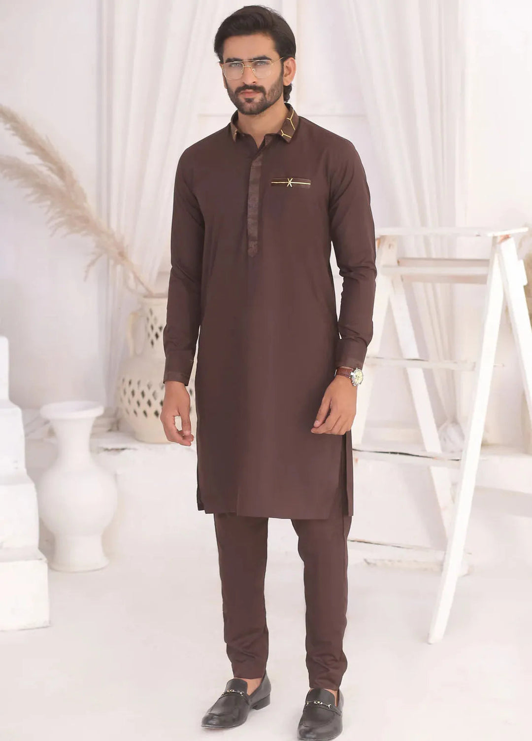Edge Republic Fancy Men Kurta Pajama - ER 696 Brown