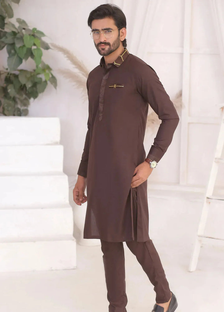 Edge Republic Fancy Men Kurta Pajama - ER 696 Brown