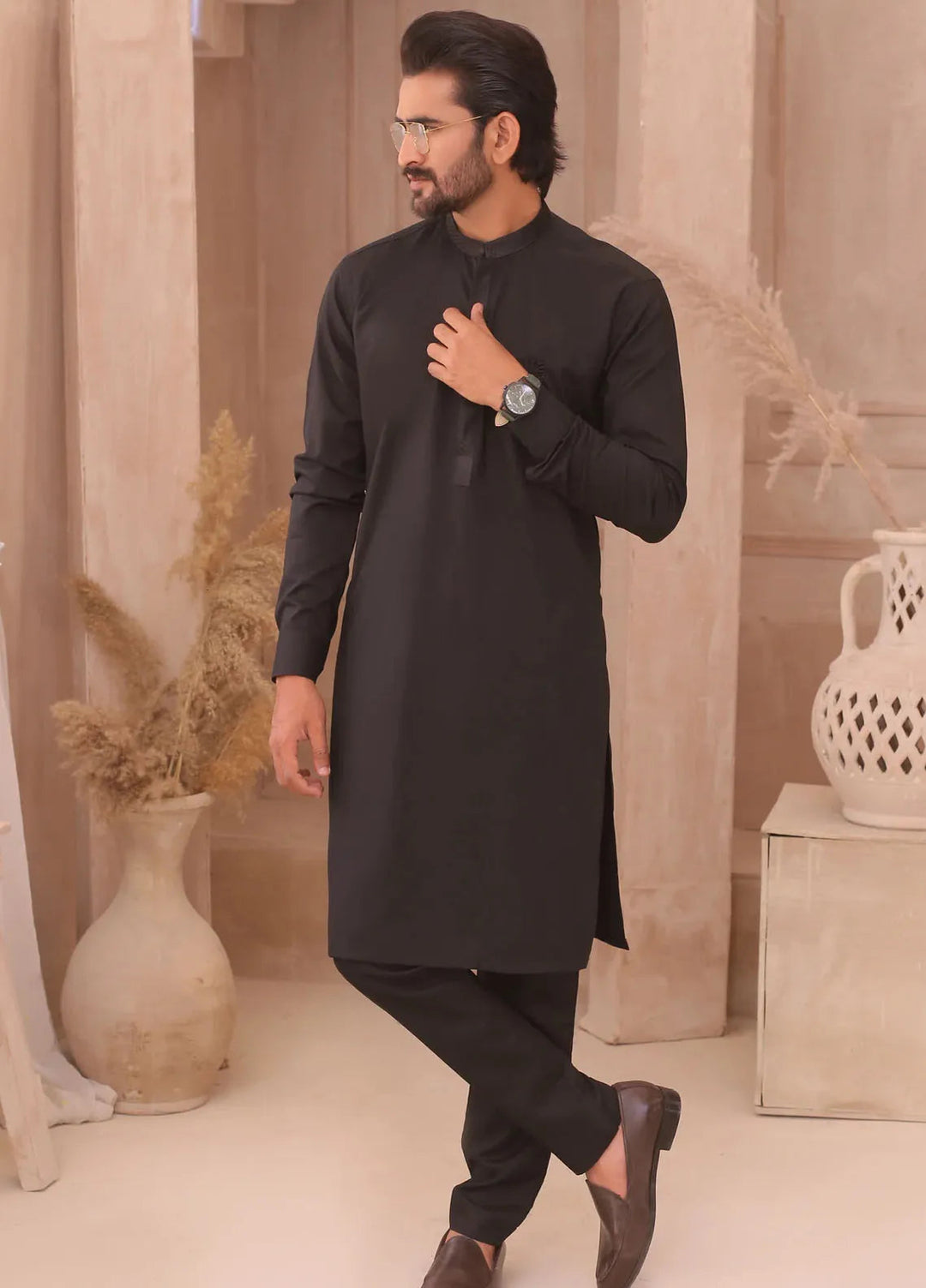 Edge Republic Fancy Men Kurta Pajama - ER 706 Black