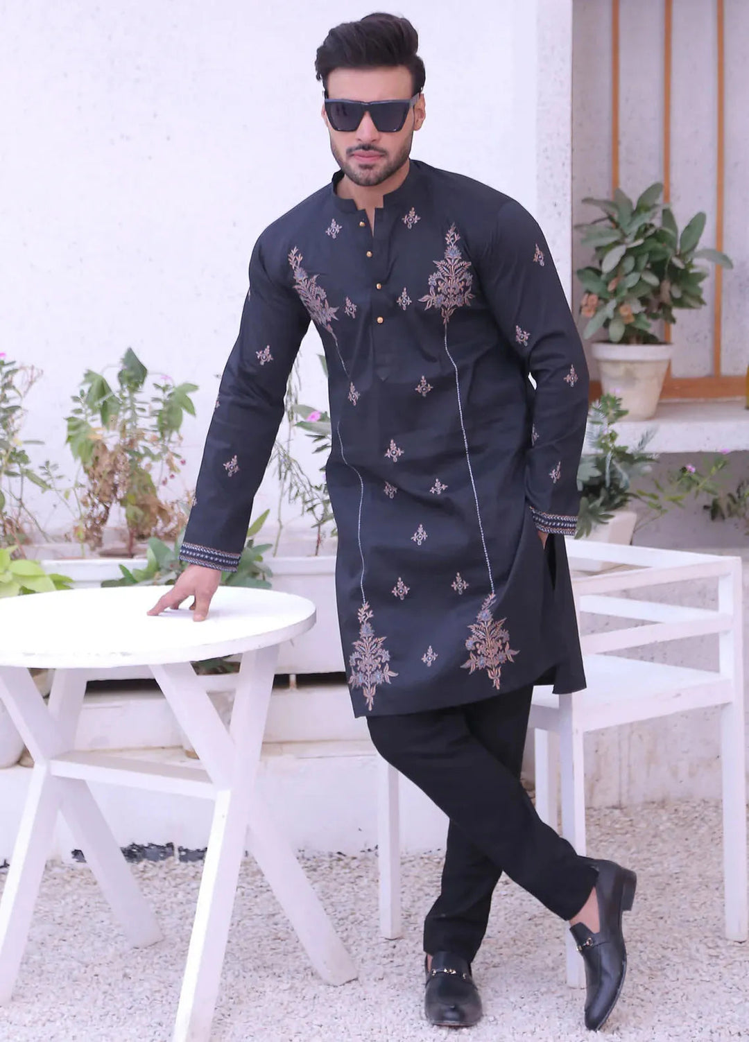 Edge Republic Pret Chikankari Cotton Silk Kurta Pajama ER MR 49