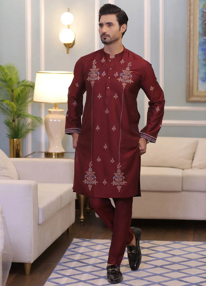 Edge Republic Pret Chikankari Kurta Pajama With Shawl CK 714