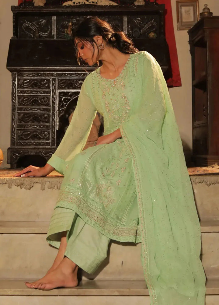 Edge Republic Pret Embroidered Raw Silk 2 Piece Suit Republic Womens 08 Sea Green