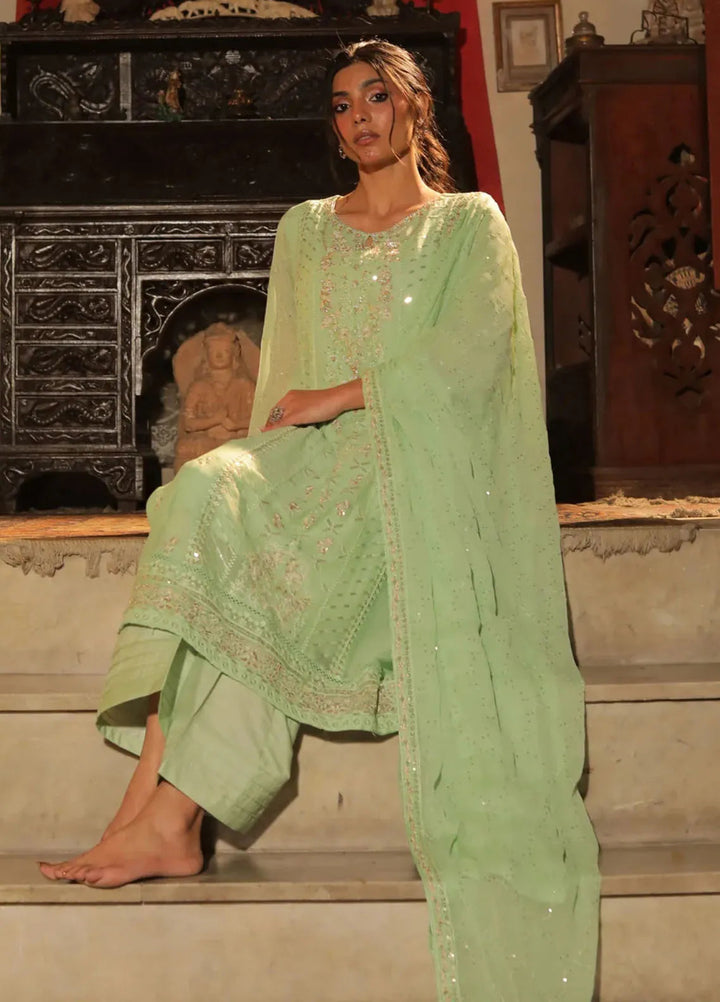 Edge Republic Pret Embroidered Raw Silk 2 Piece Suit Republic Womens 08 Sea Green