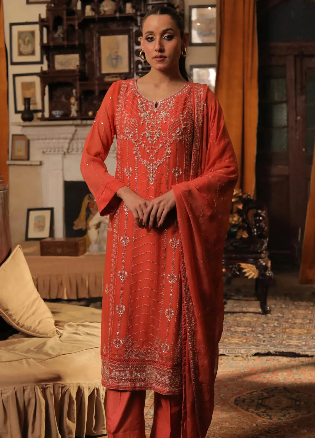 Edge Republic Pret Embroidered Raw Silk 3 Piece Suit Republic Womens 02 Madham Goonj