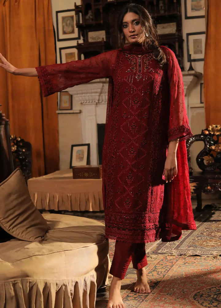 Edge Republic Pret Embroidered Raw Silk 3 Piece Suit Republic Womens 09 Guftagu Maroon