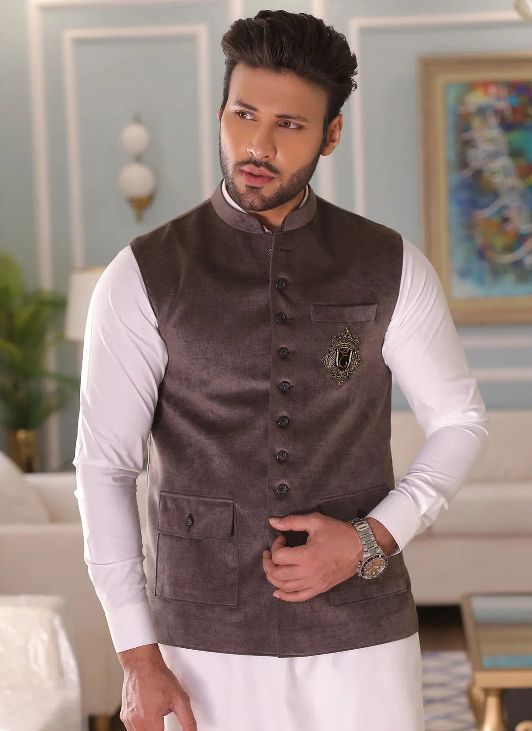 Edge Republic Pret Kurta Pajama And Waist Coat ER 682
