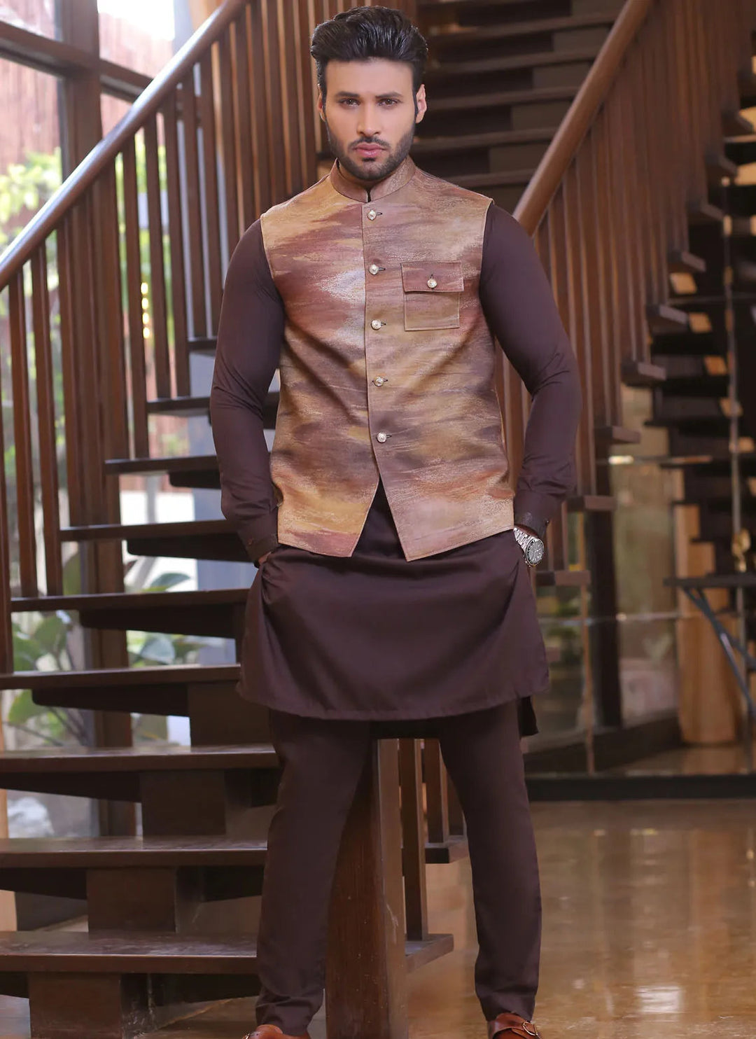 Edge Republic Pret Kurta Pajama And Waist Coat ER 696