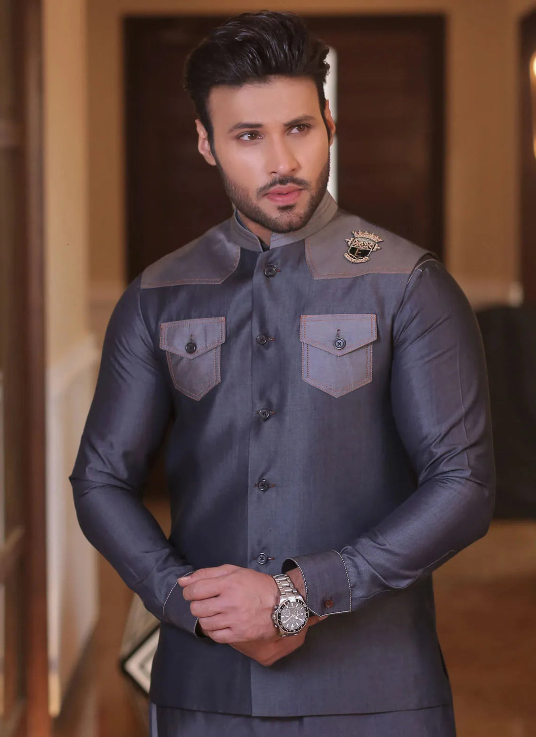 Edge Republic Pret Kurta Pajama And Waist Coat ER 697