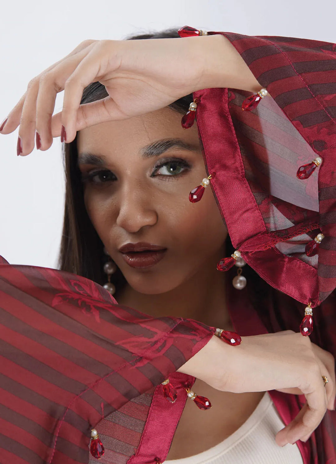 Edowlark Pret Causal Charmeuse Silk Gown Chic Style Fashion Shrug