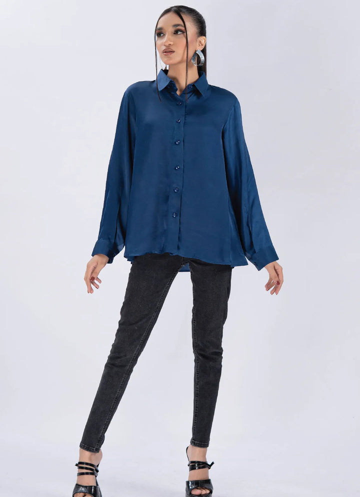 Edowlark Pret Causal Cotton Silk 1 Piece Classic Satin Shirt