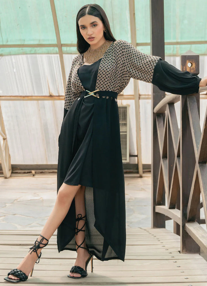 Edowlark Pret Causal Georgette Gown British Monarch Fashion Shrug