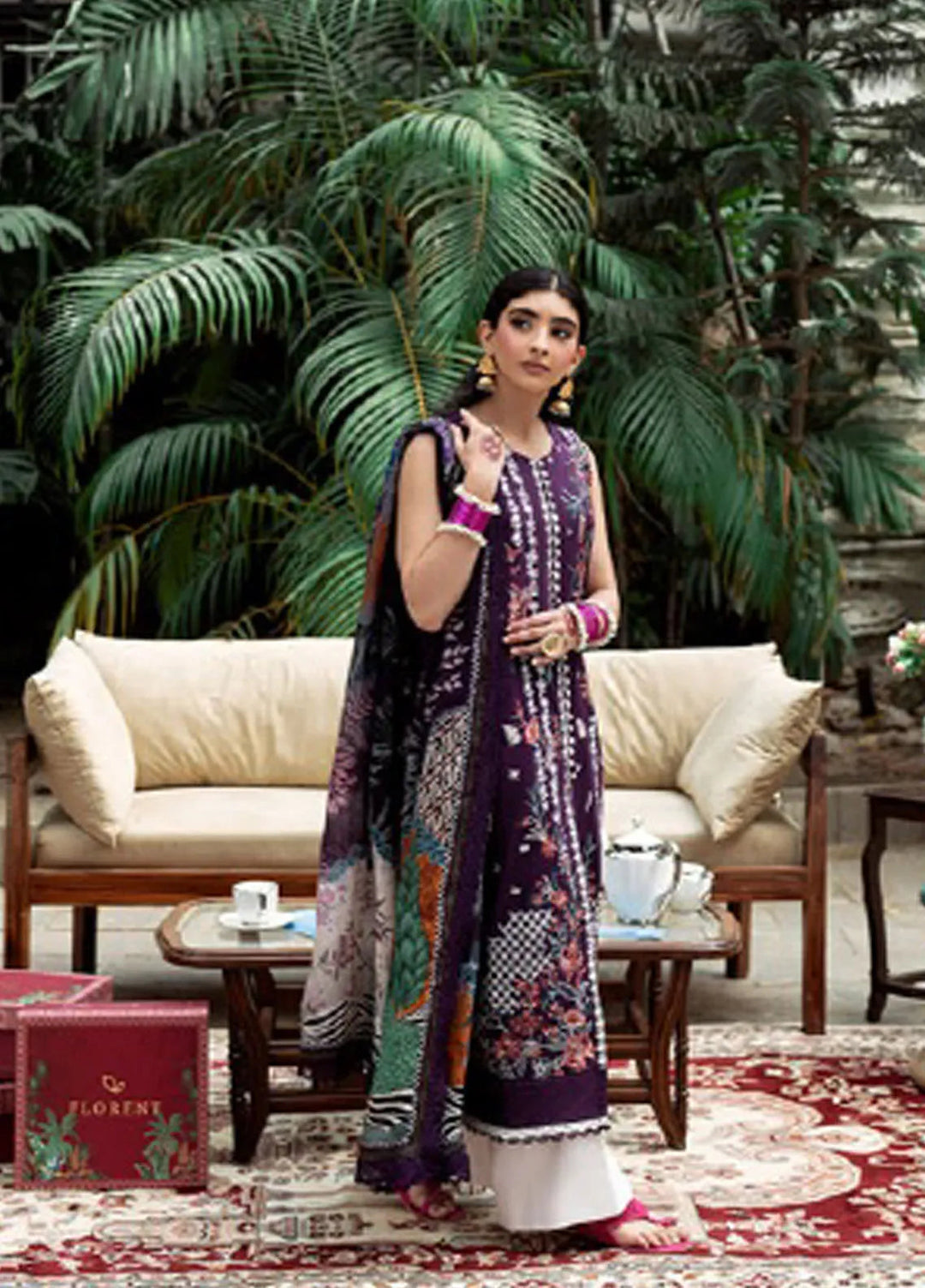 Eid Edit by Florent Embroidered Lawn Suits Unstitched 3 Piece FL25ED FEE D-1 A - Summer Collection