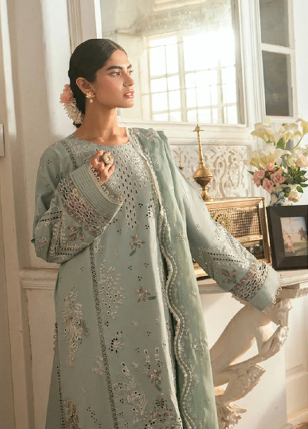 Eid Edit by Florent Embroidered Lawn Suits Unstitched 3 Piece FL25ED FEE D-5 A - Summer Collection