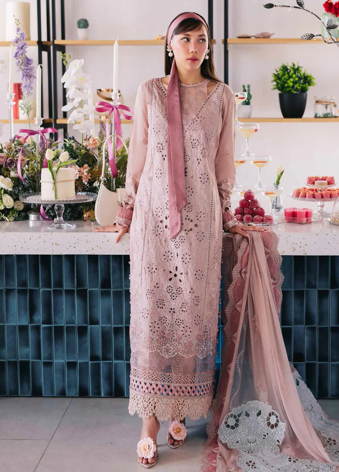 Eid Escape By Nureh Chikankari Lawn Suit Unstitched 3 Piece NU24EE NE-86 Cindy - Festive Collection