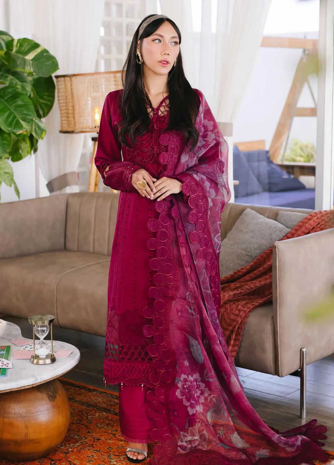 Eid Escape By Nureh Chikankari Lawn Suit Unstitched 3 Piece NU24EE NE-89 Leena - Festive Collection