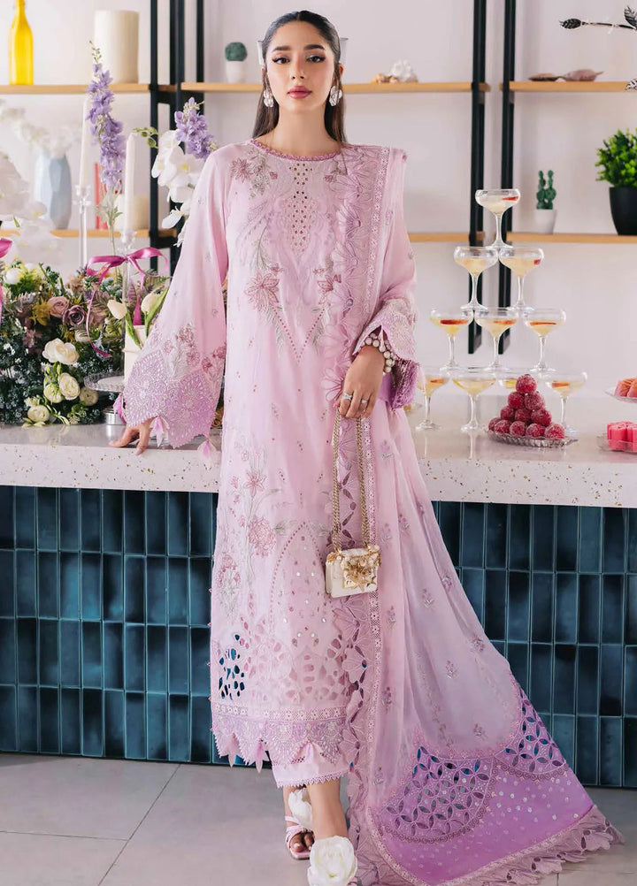 Eid Escape By Nureh Embroidered Lawn Suit Unstitched 3 Piece NU24EE NE-87 Sparkle Pink - Festive Collection