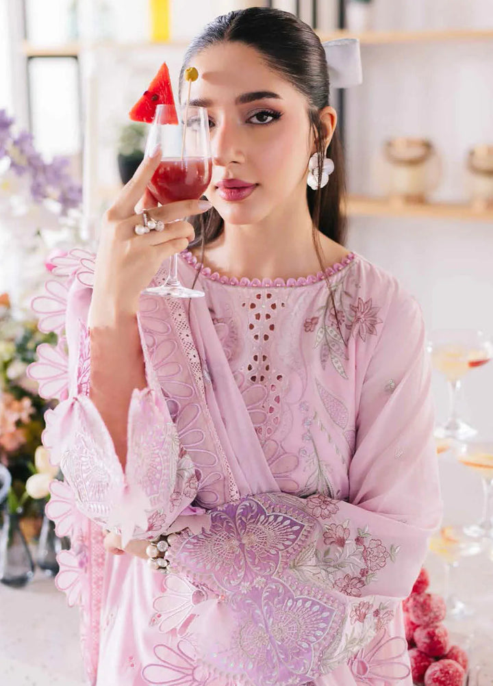 Eid Escape By Nureh Embroidered Lawn Suit Unstitched 3 Piece NU24EE NE-87 Sparkle Pink - Festive Collection