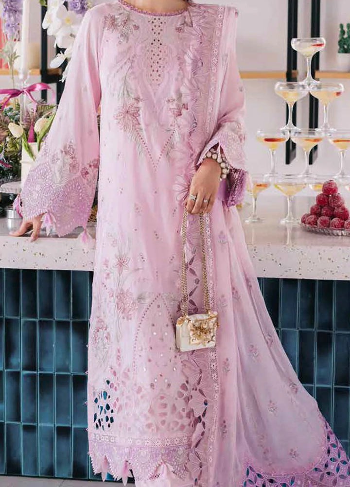 Eid Escape By Nureh Embroidered Lawn Suit Unstitched 3 Piece NU24EE NE-87 Sparkle Pink - Festive Collection