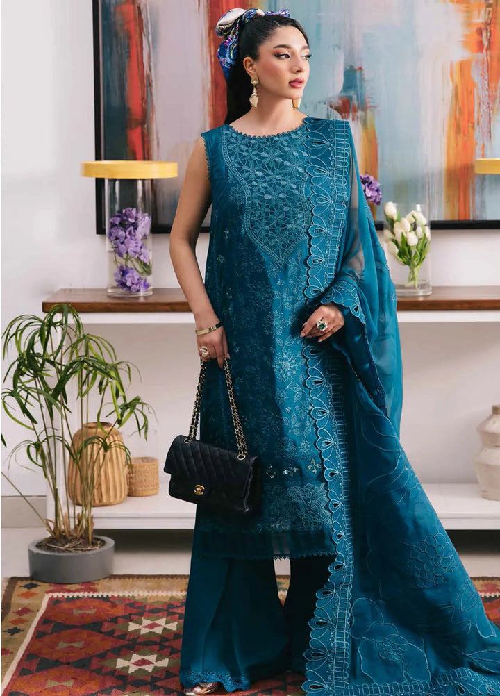 Eid Escape By Nureh Embroidered Lawn Suit Unstitched 3 Piece NU24EE NE-93 Zoee - Festive Collection