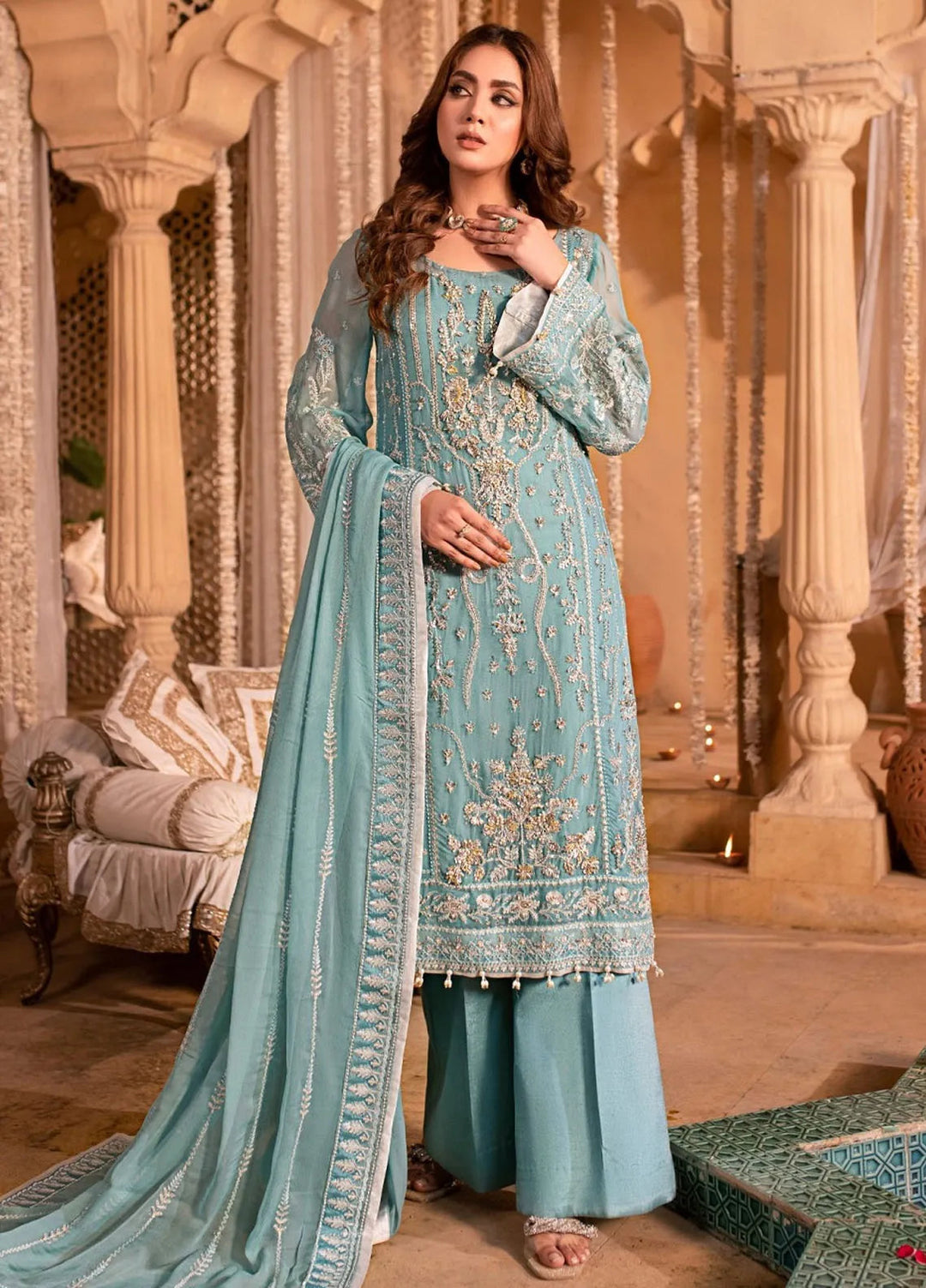 Eileen Embroidered Chiffon Suit Unstitched 4 Piece EL24C D1-ANAYA - Luxury Collection