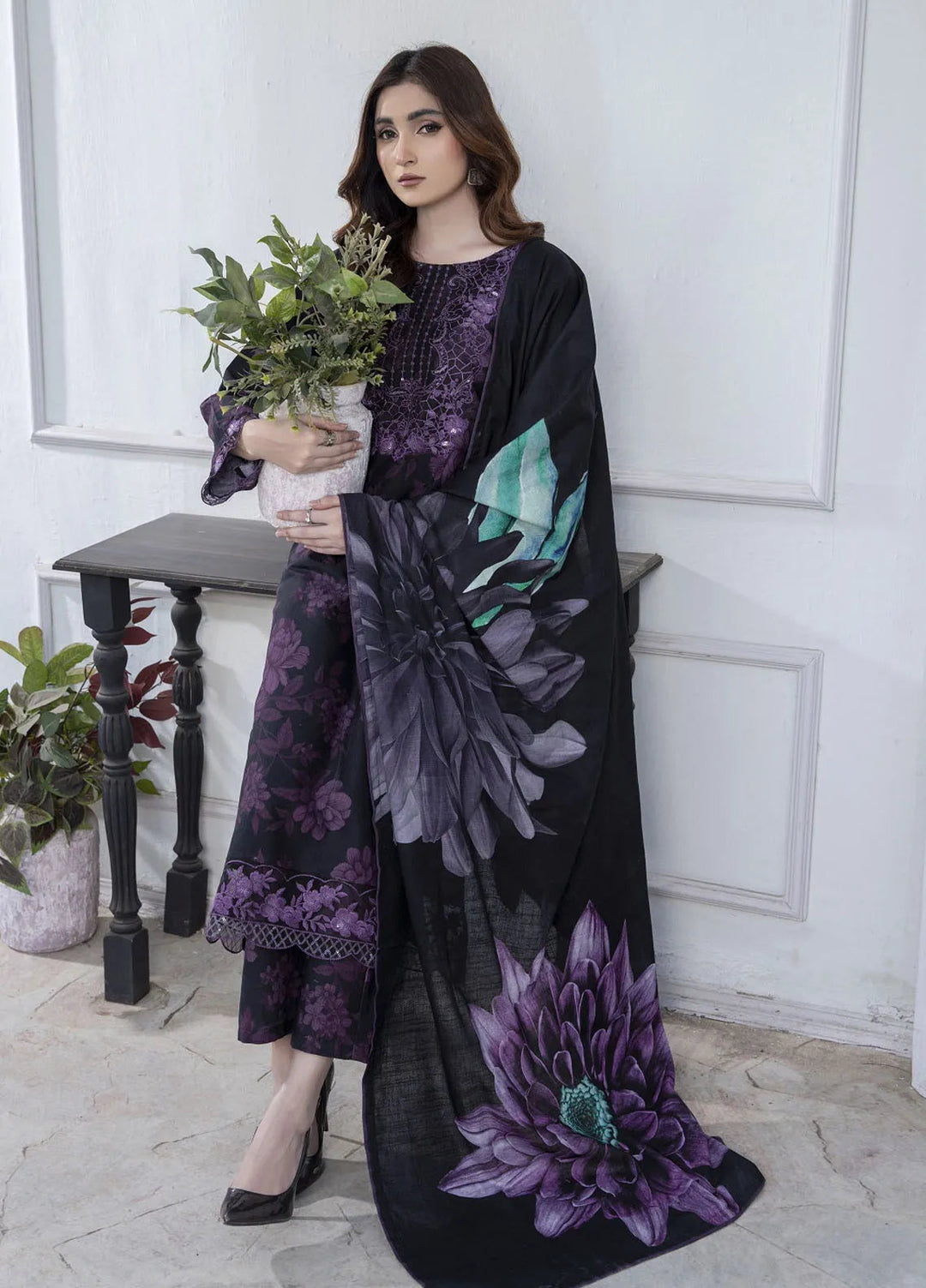 Eileen Pret Embroidered Slub Khaddar 3 Piece Suit D2-WP24