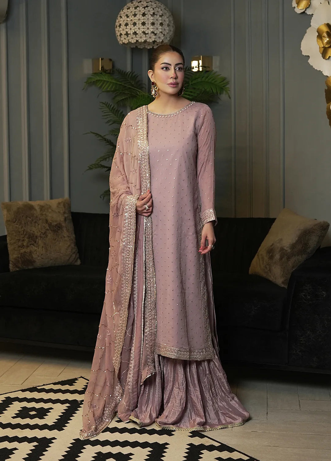 Elinor by Sahane Embroidered Chiffon Suits Unstitched 3 Piece SNE24EL EL-1802 Elora - Formal Collection