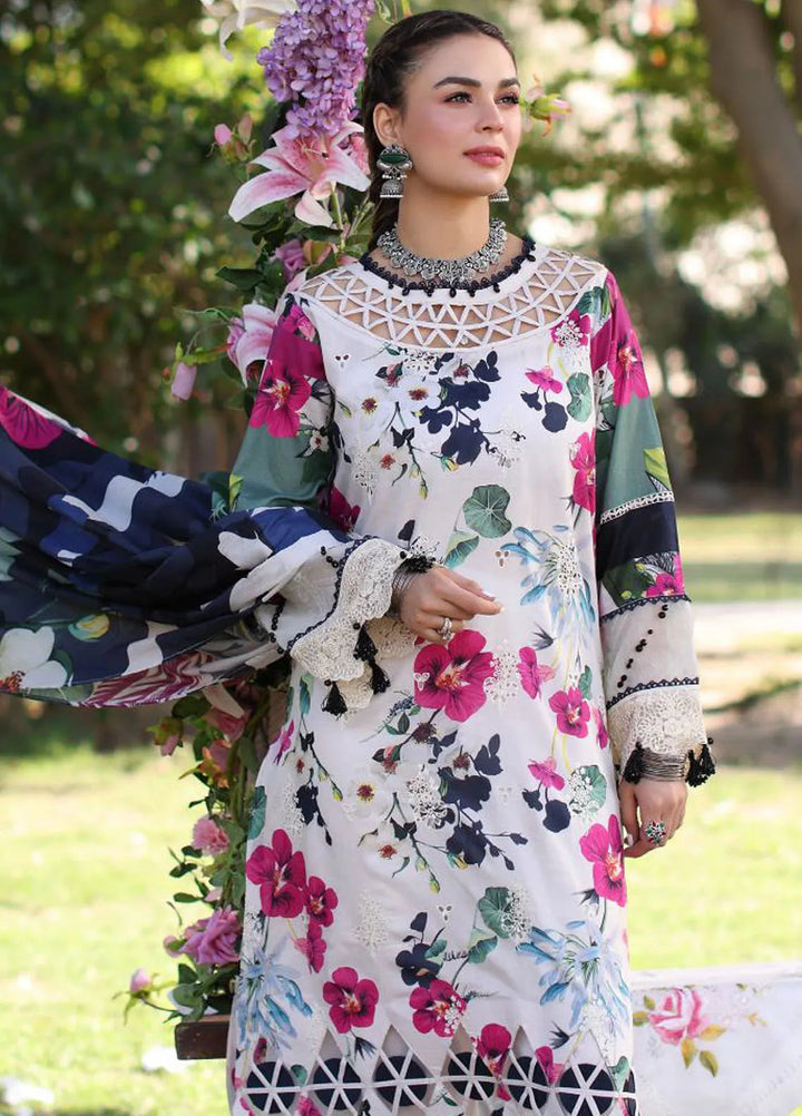 Elaf Chikankari Lawn Suit Unstitched 3 Piece EF24C ECK-01 A Lovelight - Summer Collection