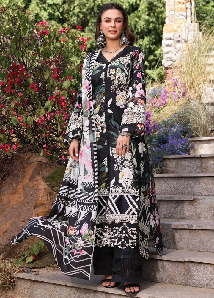 Elaf Chikankari Lawn Suit Unstitched 3 Piece EF24C ECK-02 A Noiree - Summer Collection