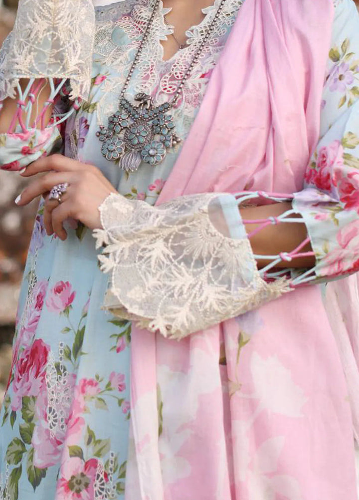 Elaf Chikankari Lawn Suit Unstitched 3 Piece EF24C ECK-04 B Glaciella - Summer Collection