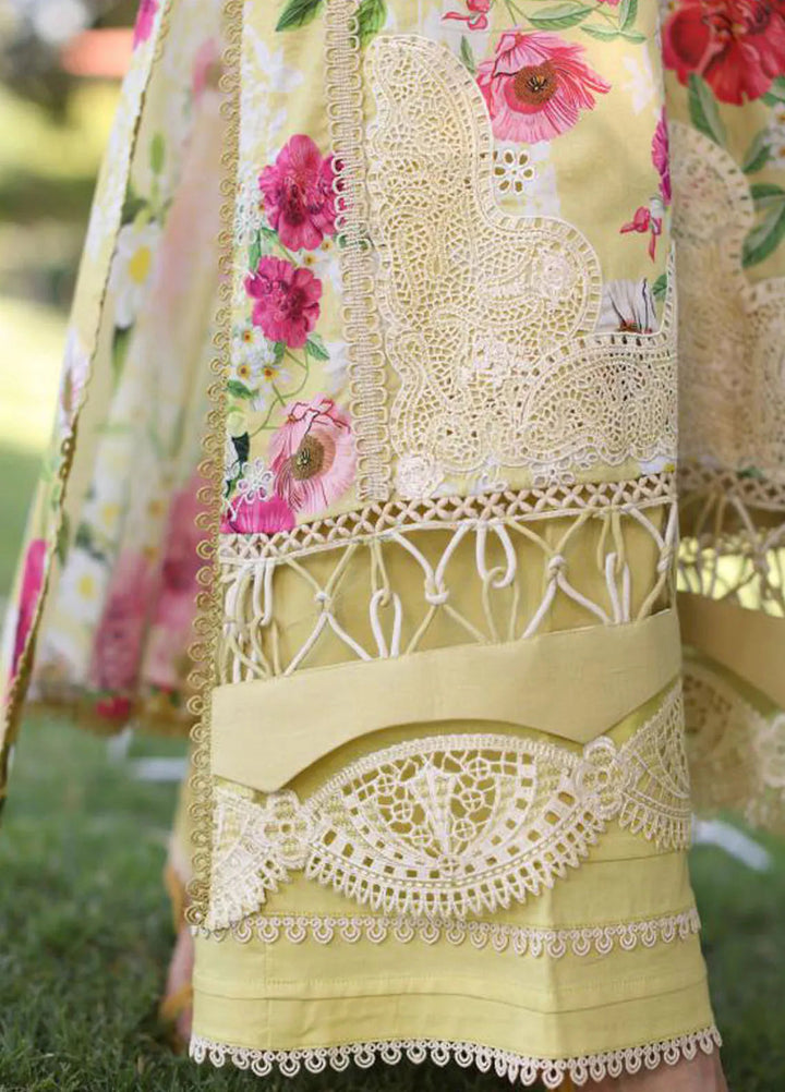 Elaf Chikankari Lawn Suit Unstitched 3 Piece EF24C ECK-06 A Sunshine Bouquet - Summer Collection
