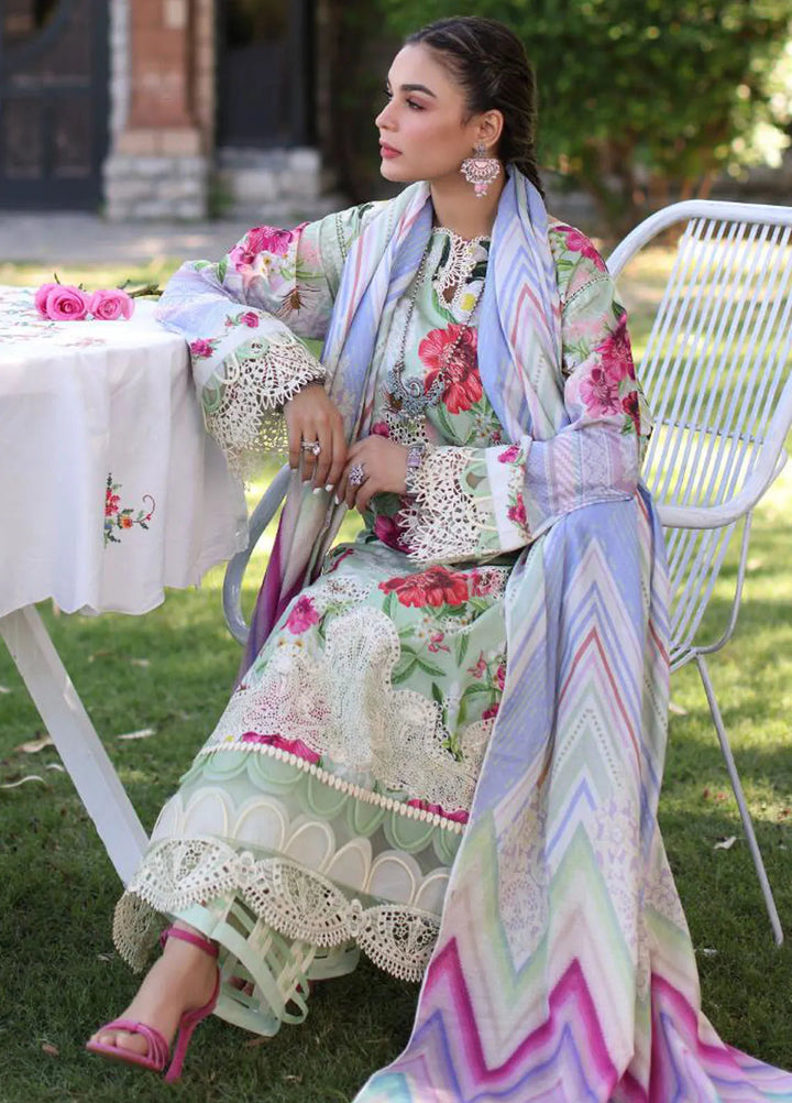 Elaf Chikankari Lawn Suit Unstitched 3 Piece EF24C ECK-06 B Oasis - Summer Collection