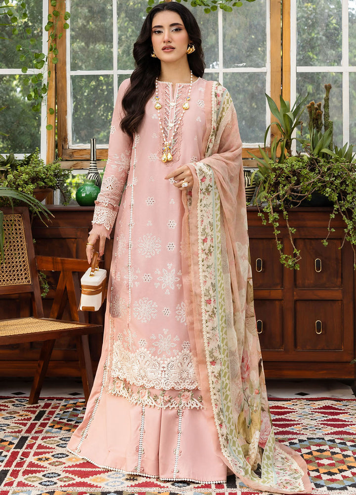 Elaf Chikankari Lawn Suits Unstitched 3 Piece EEC - 1A Forever Blush - Festive Collection