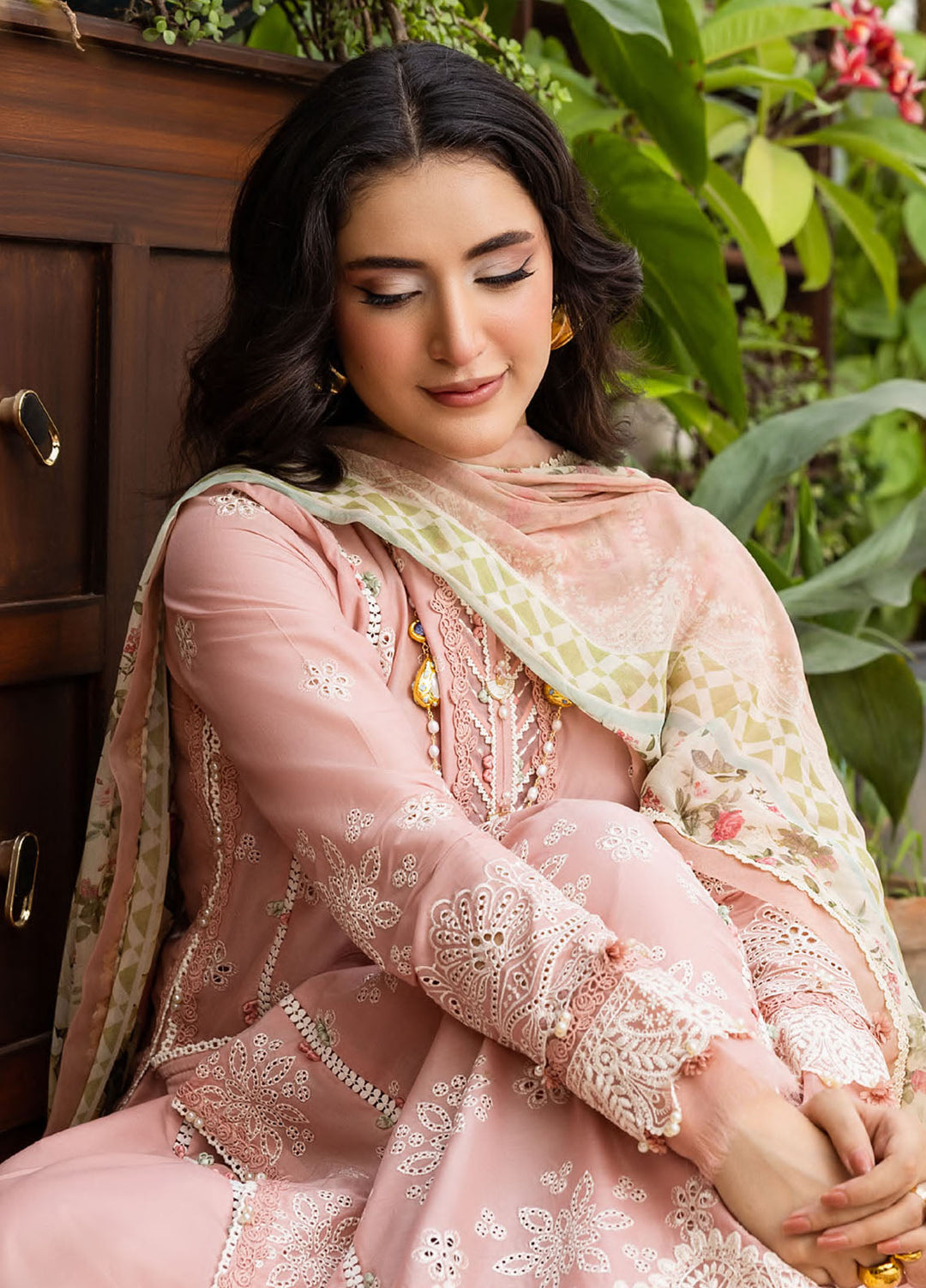 Elaf Chikankari Lawn Suits Unstitched 3 Piece EEC - 1A Forever Blush - Festive Collection