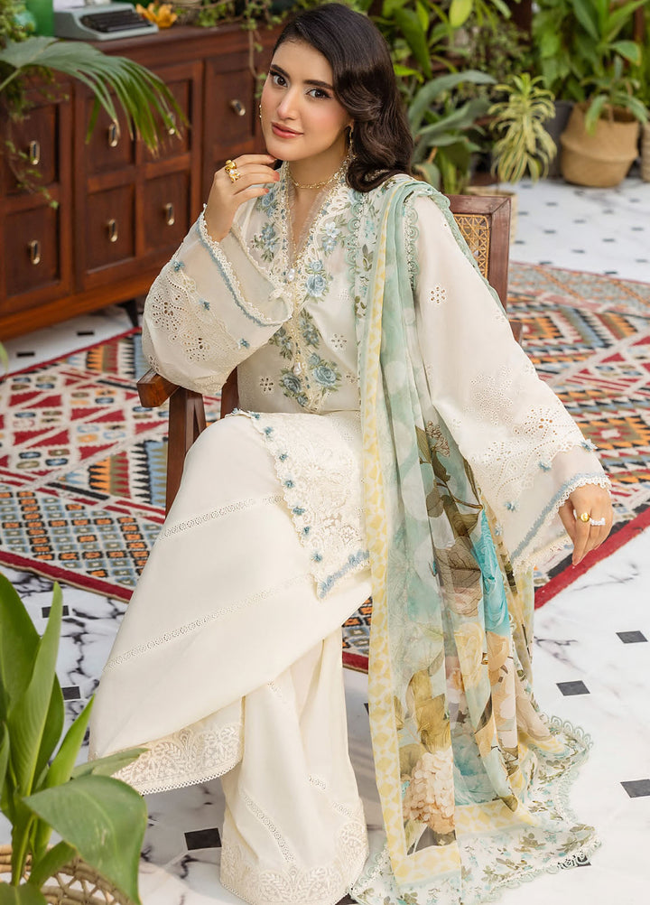 Elaf Chikankari Lawn Suits Unstitched 3 Piece EEC - 1B Pearlista - Festive Collection