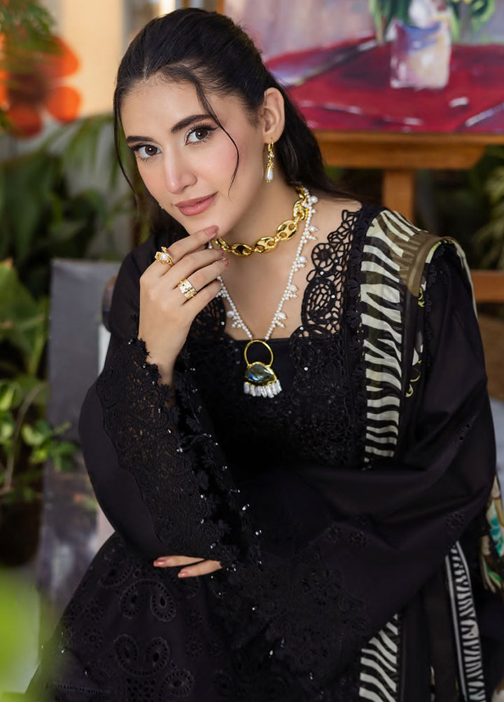 Elaf Chikankari Lawn Suits Unstitched 3 Piece EEC - 2A Queen of Dusk - Festive Collection