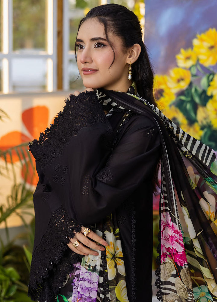 Elaf Chikankari Lawn Suits Unstitched 3 Piece EEC - 2A Queen of Dusk - Festive Collection