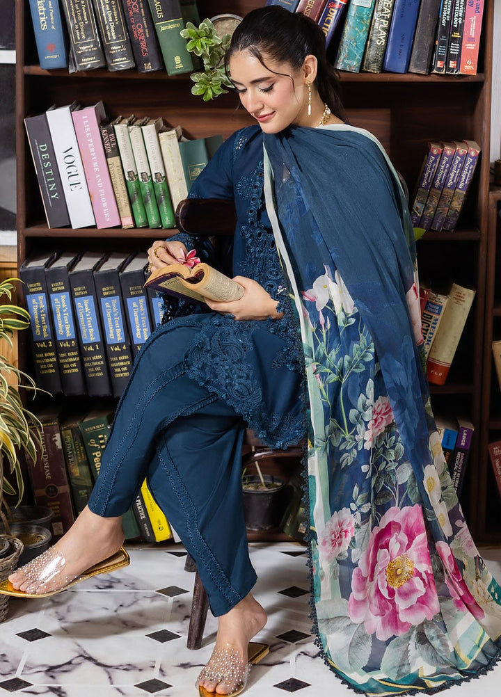 Elaf Chikankari Lawn Suits Unstitched 3 Piece EEC - 4B Serenaire - Festive Collection