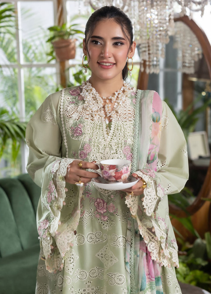 Elaf Chikankari Lawn Suits Unstitched 3 Piece EEC - 5B Matcha - Festive Collection