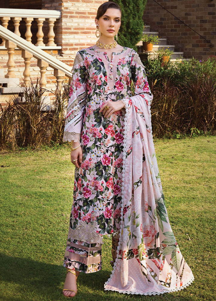 Elaf Chikankari Lawn Suits Unstitched 3 Piece EF24PC ECT 01A - Summer Collection