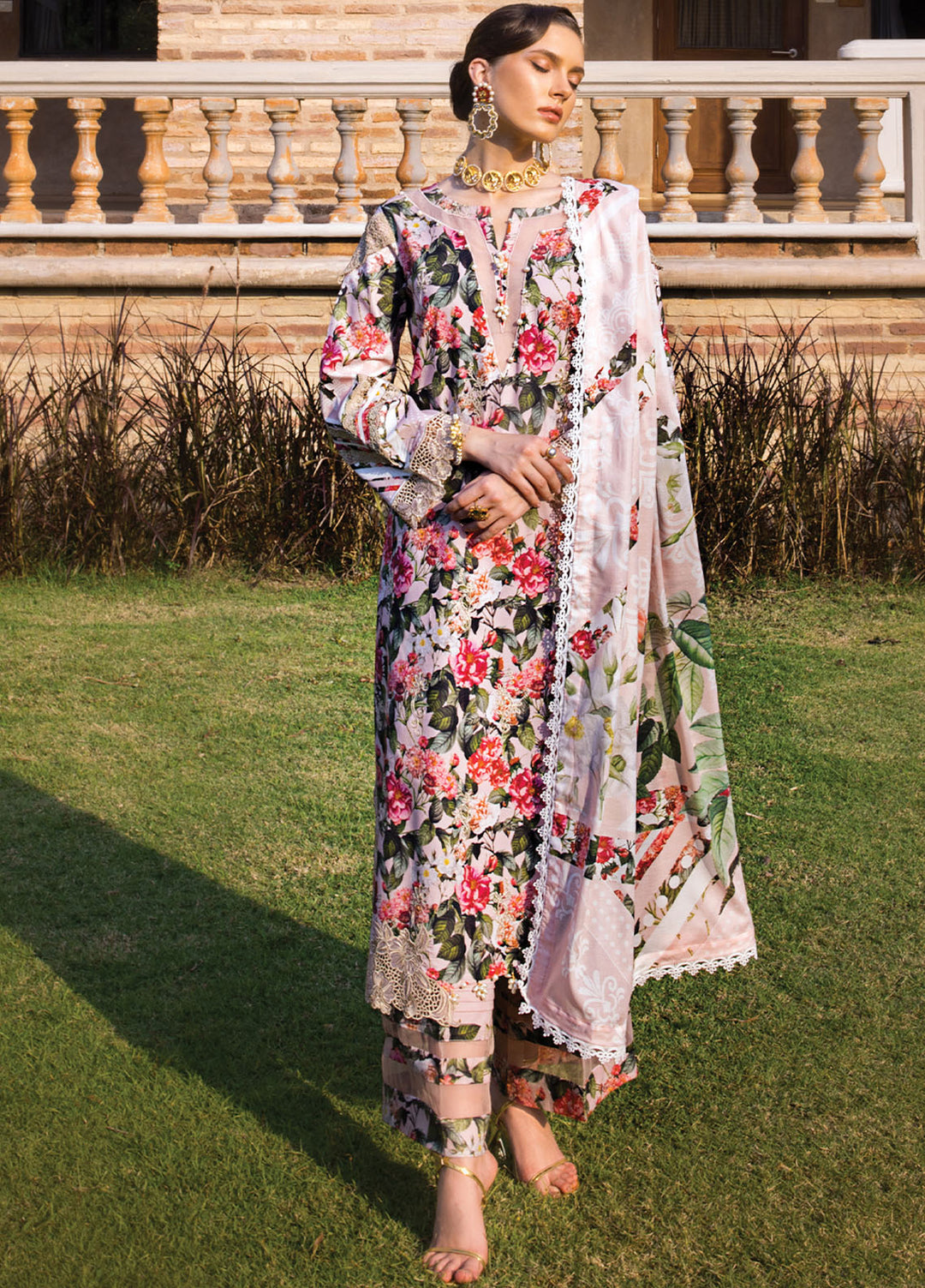 Elaf Chikankari Lawn Suits Unstitched 3 Piece EF24PC ECT 01A - Summer Collection