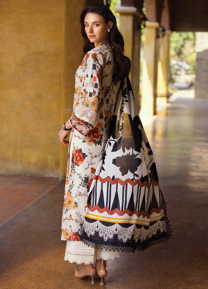 Elaf Chikankari Lawn Suits Unstitched 3 Piece EF24PC ECT 02A - Summer Collection