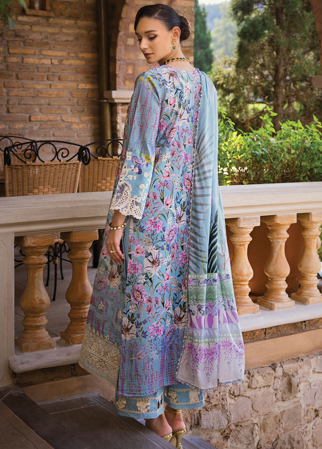 Elaf Chikankari Lawn Suits Unstitched 3 Piece EF24PC ECT 03A - Summer Collection