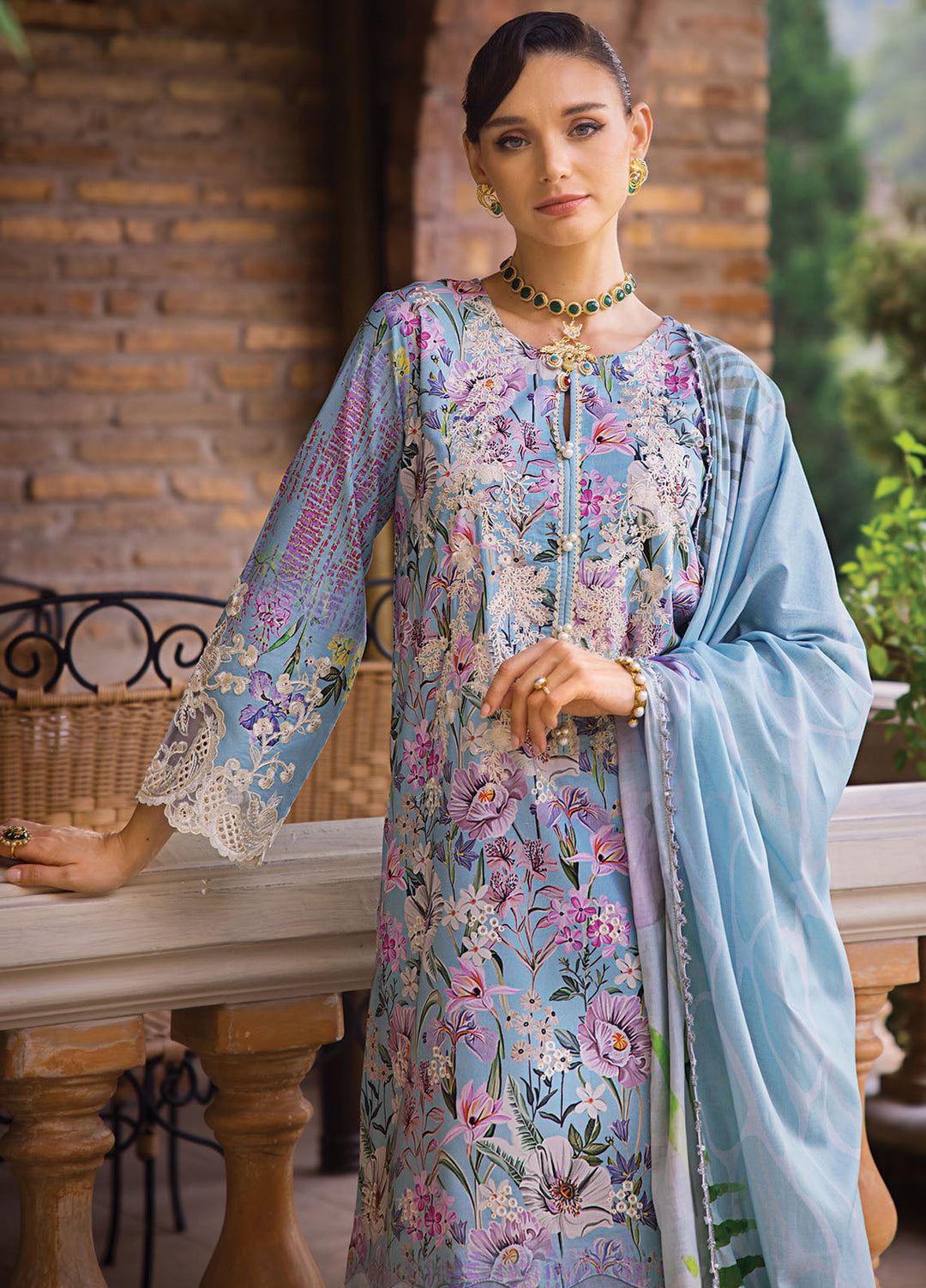 Elaf Chikankari Lawn Suits Unstitched 3 Piece EF24PC ECT 03A - Summer Collection