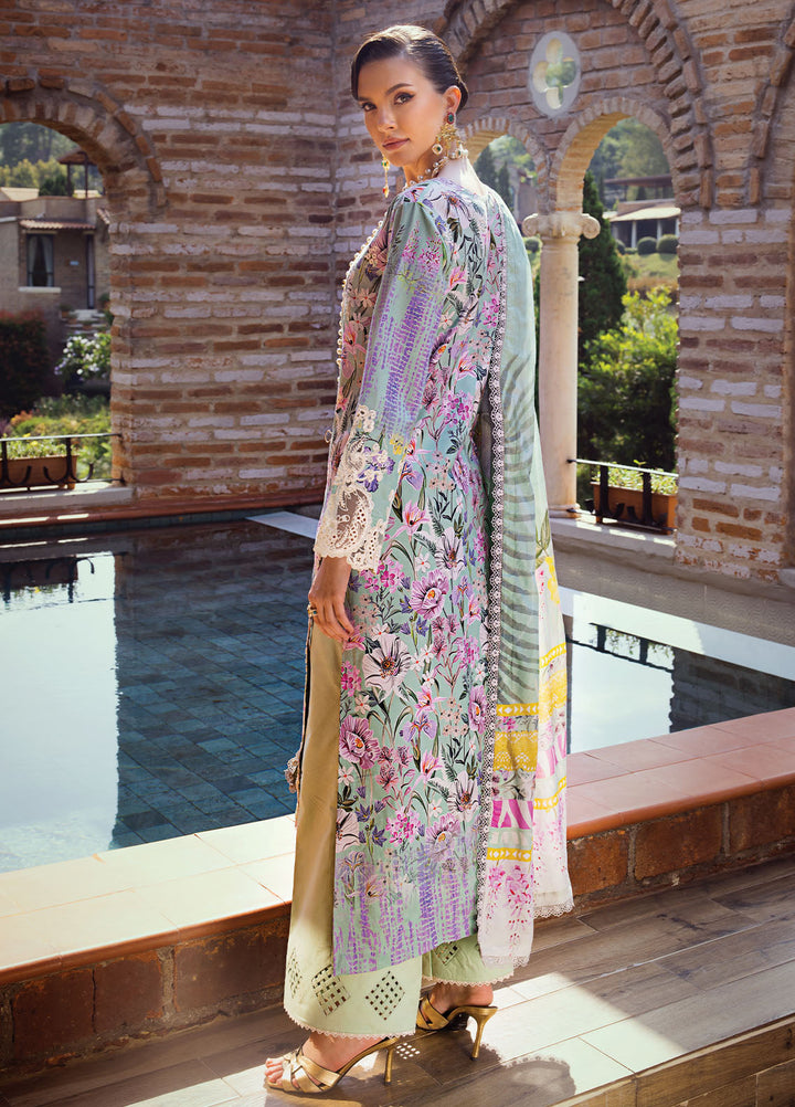 Elaf Chikankari Lawn Suits Unstitched 3 Piece EF24PC ECT 03B - Summer Collection