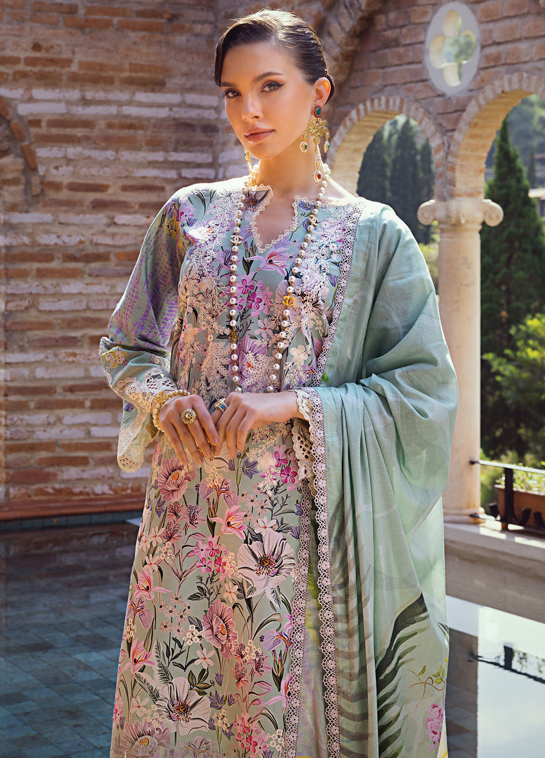 Elaf Chikankari Lawn Suits Unstitched 3 Piece EF24PC ECT 03B - Summer Collection