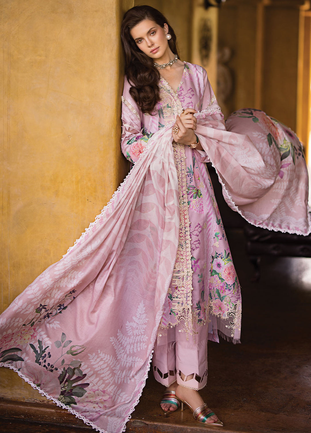 Elaf Chikankari Lawn Suits Unstitched 3 Piece EF24PC ECT 04B - Summer Collection