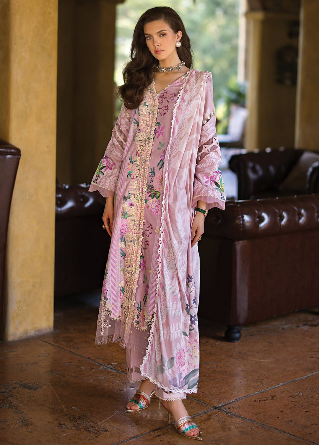 Elaf Chikankari Lawn Suits Unstitched 3 Piece EF24PC ECT 04B - Summer Collection