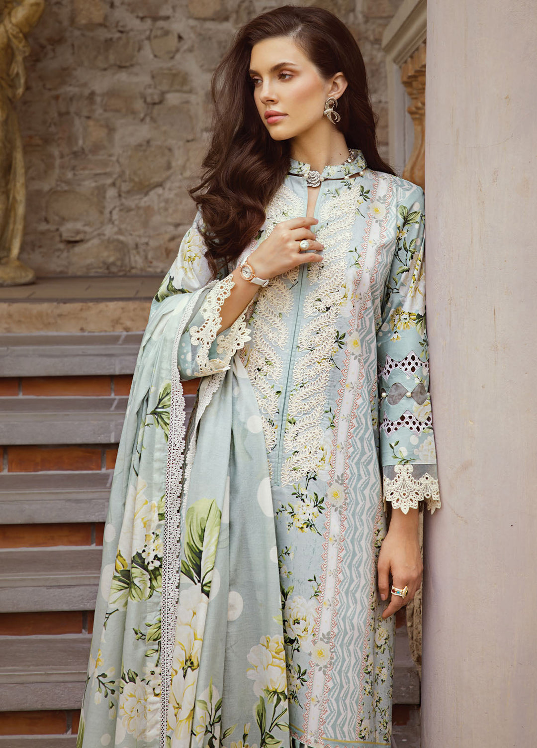 Elaf Chikankari Lawn Suits Unstitched 3 Piece EF24PC ECT 05A - Summer Collection